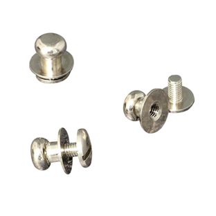 Kołki z łbem kulowym w komplecie ze śrubą, 7 mm, niklowane 