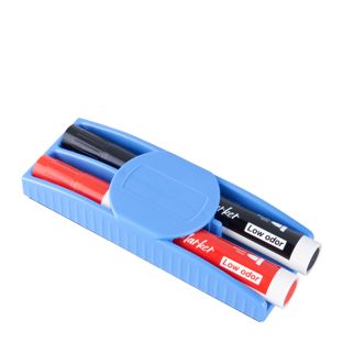 Gumka do tablicy suchościeralnej, magnetyczna, z 2 markerami 