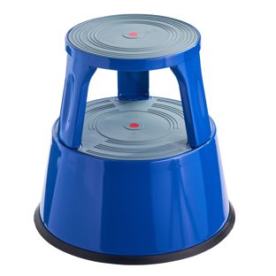 Stołek typu kick-step, metalowy, 2-stopniowy null
