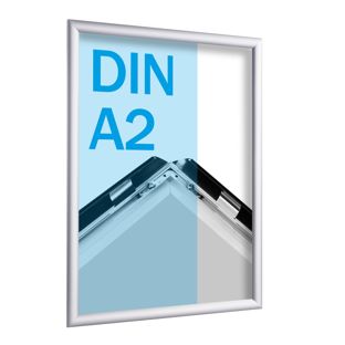 Ramka zatrzaskowa, aluminiowa, A2 srebro  | 25 mm | skos, nachylenie 