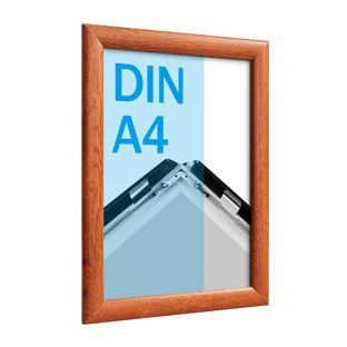Ramka zatrzaskowa, aluminiowa, A4 skos, nachylenie | wygląd drewna | 25 mm