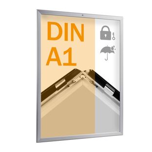 Ramka zatrzaskowa, aluminiowa, A1, wodoodporna, z zamkiem srebro 