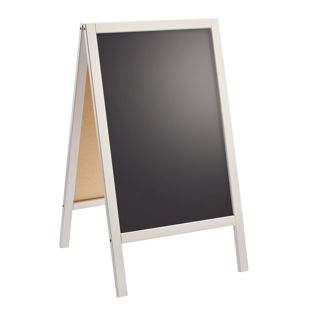 Potykacz drewniany WOOD-STOP Lite S, tablica do kredy 44 x 66 cm, biały biały 
