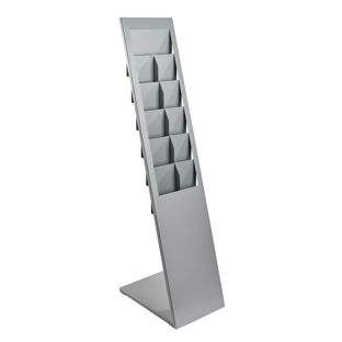 Stojak na broszury PLANAR, 6x A4 srebro 