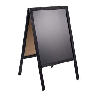 Drewniany potykacz WOOD-STOP, Lite L, tablica kredowa 53 x 80 czarny 