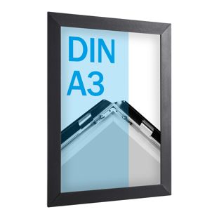 Rama zatrzaskowa „Hardline” A3, 33 mm, czarna, z narożnikami ciętymi pod kątem 