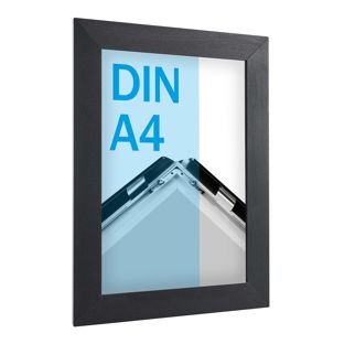 Rama zatrzaskowa „Hardline” A4, 33 mm, czarna, z łączeniem pod kątem 45° (na zakładkę) 