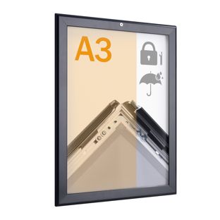 Rama zatrzaskowa A3, zamykana, wodoodporna czarny 