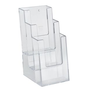 Uchwyt na ulotki, polistyren, orientacja pionowa, Taymar 3 x 1/3 A4