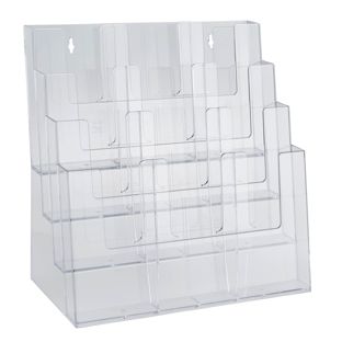 Uchwyt na ulotki Multi, polistyren, orientacja pionowa, Taymar A4 + A5 + 1/3 A4 