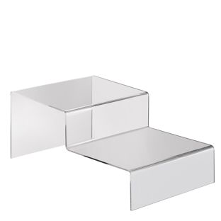 Stopień ekspozycyjny, akrylowy 150 x 100 x 260 mm  | przezroczysty  | 2-poziomowy 
