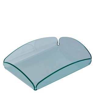 Taca dekoracyjna, akrylowa przezroczysty|zielony  | błyszcząca  | 165 x 115 x 30 mm 