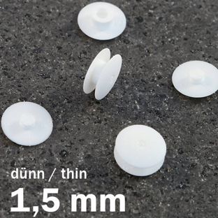 Nity zatrzaskowe plastikowe biały  | 1.5 mm | 10 mm