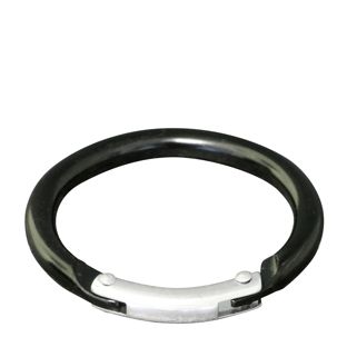 Karabińczyki okrągłe, 38 mm, aluminium, kolor czarny czarny 