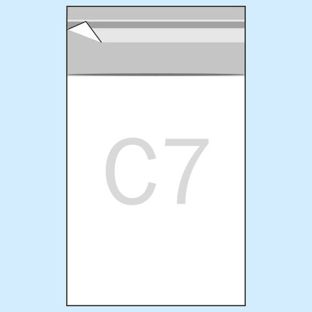 Torebki z klapką, folia OPP 87 x 116 mm - C7 