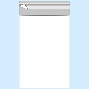 Torebki z klapką, folia OPP 105 x 150 mm 