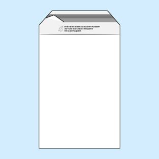Torebki z klapką, folia PE 165 x 220 mm - recyklingu  | 50 µm