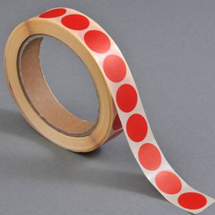 Kolorowe papierowe kółka samoprzylepne czerwony  | 30 mm