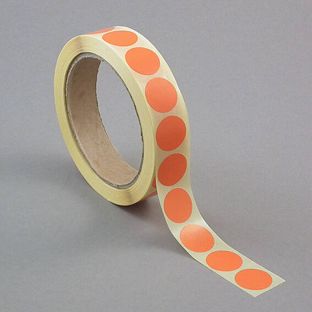 Kolorowe papierowe kółka samoprzylepne pomarańczowy  | 30 mm