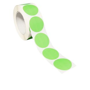 Kolorowe papierowe kółka samoprzylepne jasnozielony  | 40 mm