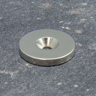 Krążki magnetyczne neodymowe z otworem pod wkręt 27 mm