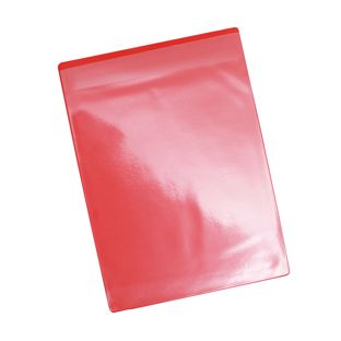 Kieszonki magnetyczne dla formatu A4, z 1 paskiem magnetycznym, otwarty krótki bok, kolor czerwony 