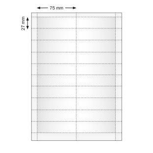 Etykiety, arkusz Profil 30 / Office 30 / Team 30, 75x27 mm, czysty do nadruku 