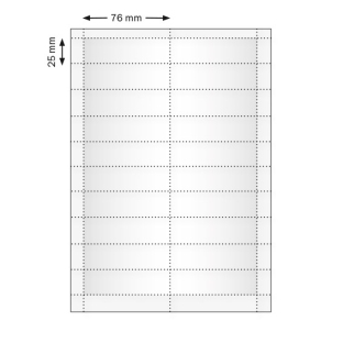 Etykiety, arkusz Aluline-plus 25, 76x25 mm, czysty do nadruku 