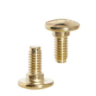 Śruby introligatorskie, 7,5 mm, z przedłużeniem 2 mm, mosiądzowane 