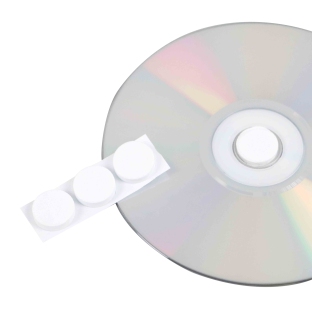 Uchwyty z pianki do płyt CD/DVD, kolor biały 