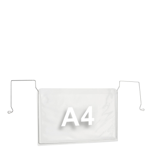 Kieszonki z drutem dla formatu A4, otwarty długi bok 