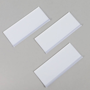Listwy cenowe, DBR, samoprzylepne, kolor przeźroczysty 39 mm | 100 mm | biały