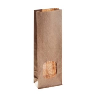 Torebki z dnem klockowym z okienkiem  70 x 40 x 205 mm 