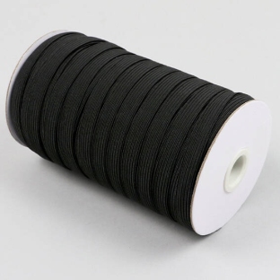 Gumki introligatorskie płaskie na szpuli, 10 mm, kolor czarny (szpula 80 m) 