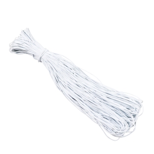 Elastyczny sznurek poliestrowy, 3 mm, kolor biały, 100 m 