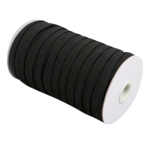 Gumki introligatorskie płaskie na szpuli, 10 mm, kolor czarny (szpula 80 m) 