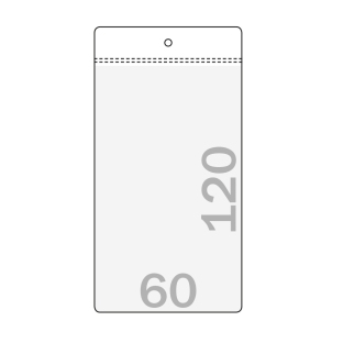 Kieszonki cenowe dla etykiet enegrochłonności, 60 x 120 mm, bok wieszany z okrągłym otworem 