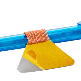 Uchwyt z gumką na długopis, samoprzylepny, kolor pomarańczowy neonowy 