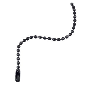 Łańcuszek kulkowy 150 mm, średnica kulki 2,4 mm, kolor czarny 
