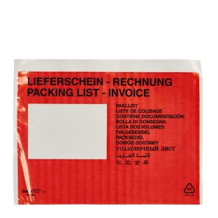 Koperty kurierskie, przylgi C5, z nadrukiem "Packing list/Invoice" A5 