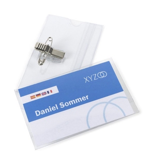 Identyfikator z Zacisk urban 91 x 58 mm  | klipsy COMBI (klips + agrafka) 