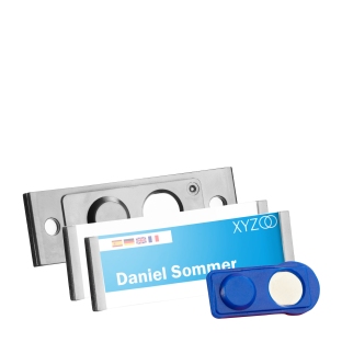 Magnetyczne etui na identyfikatory FORUM 68 x 22 mm  | srebro 