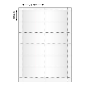 Etykiety, arkusz Urban 40 / Clear 40, czysty do nadruku, 75 x 40 mm 