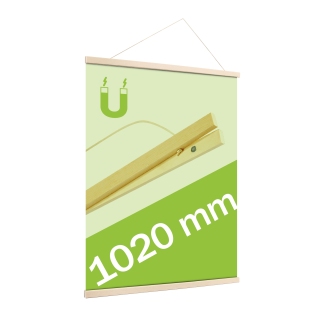 Drewniane listwy plakatowe z magnetycznym zamknięciem i sznurkiem 1020 mm | Sosna 
