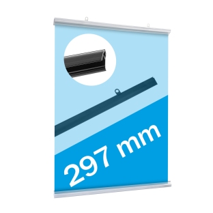 Listwy plakatowe zatrzaskowe, zestaw (1 komplet) 297 mm | przezroczysty 