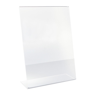 Display, stojak typu L, format A4, pionowy, przeźroczysty 