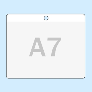 Etui na identyfikatory formatu A7, poziome, z okrągłym otworem (100 szt.) 