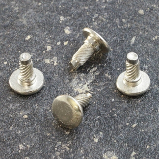 Śruby introligatorskie wciskane, 8 mm, z przedłużeniem 2 mm, niklowane 