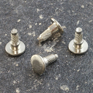 Śruby introligatorskie wciskane, 8 mm, z przedłużeniem 4 mm, niklowane 