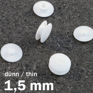 Nity zatrzaskowe plastikowe biały | 1.5 mm